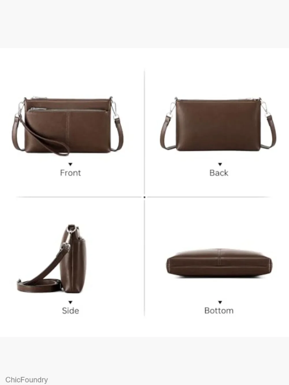 Vegan Leather RFID Wristlet Crossbody Wallet with Detachable Straps